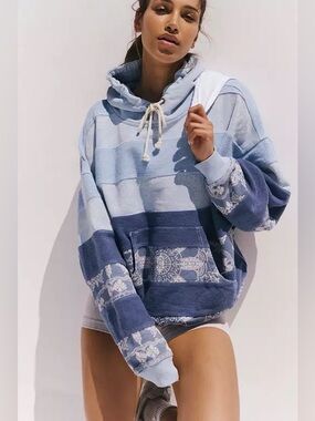 FP Movement Final Call Bandana Logo Hoodie~ Indigo Combo